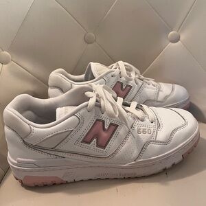 New Balance White and Pink 550